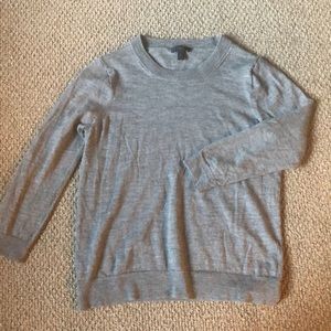 J.Crew Wool Grey Sweater with 3/4 length sleeves